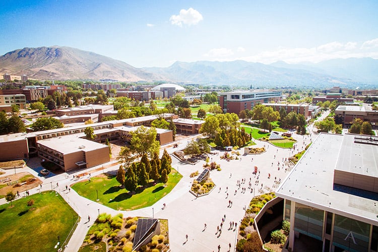 university campus aerial view
