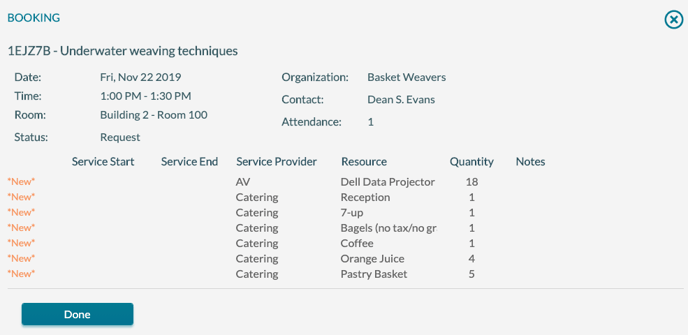 Activity Log - Info screen