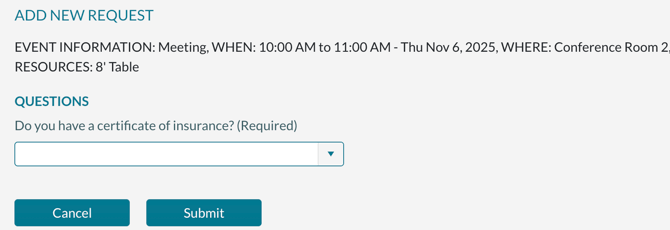Adding a new request- answering the additional questions
