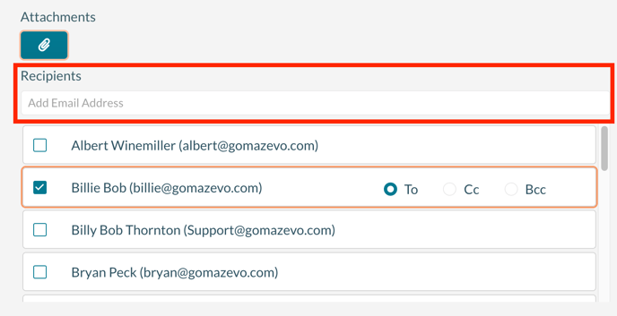 Adding addtional email addresses