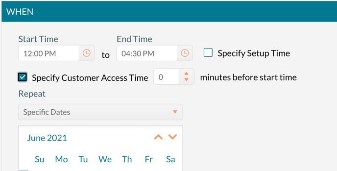 Adding customer access time