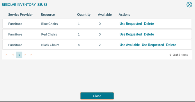 An example of the resolve inventory screen-1