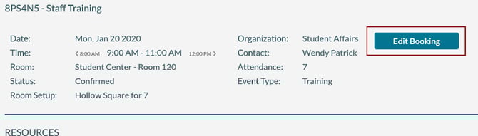 Change Setup - booking 1