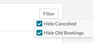 Course Editor - Bookings - Filter