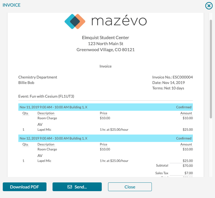 Create Invoices - Generated