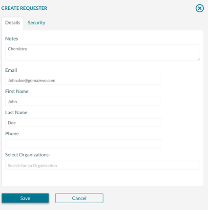 Creating a new requester