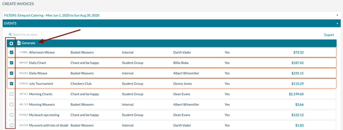 Creating multiple invoice at the same time