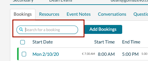 EE - Booking Filter 