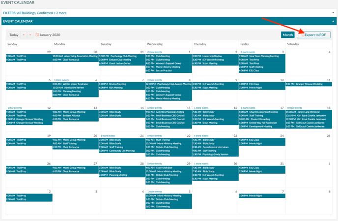 Event Calendar - Export to pdf