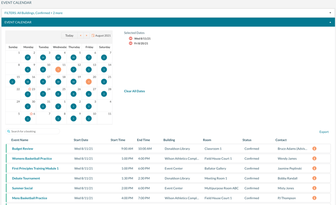 Event Calendars advanced view