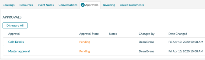 Event Editor - Approvals Tab