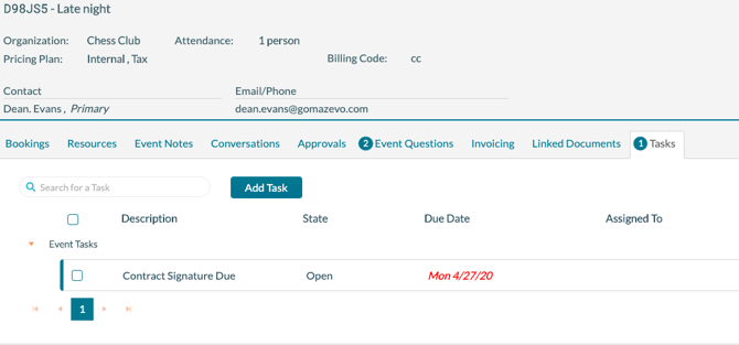 Event Editor - tasks