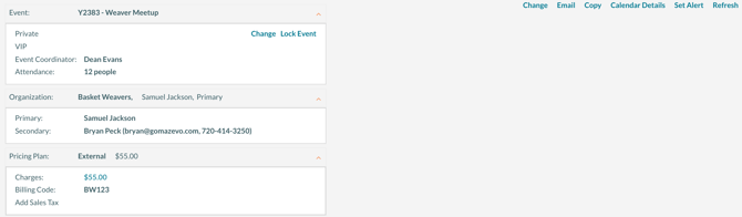 Event Panel with everything showing