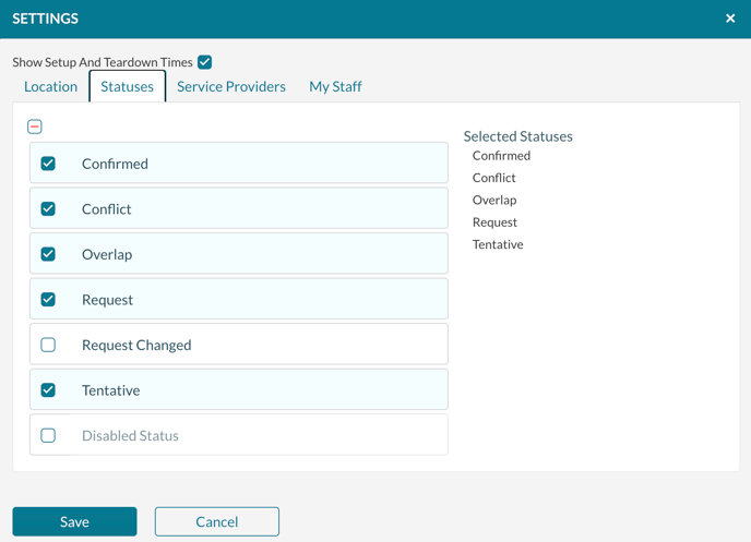 Filtering Operations by Booking Status