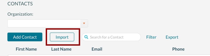 Importing organizations and contacts
