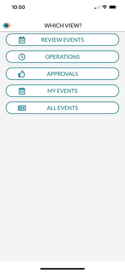 Main menu for Mazevo mobile app
