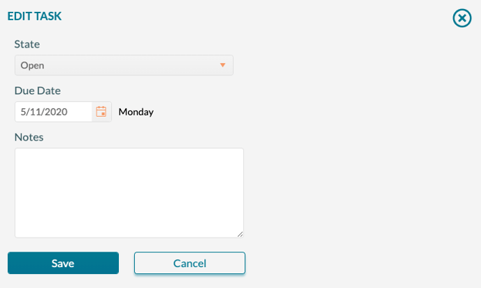 Manage Tasks - Editing a single task by clicking on the due date
