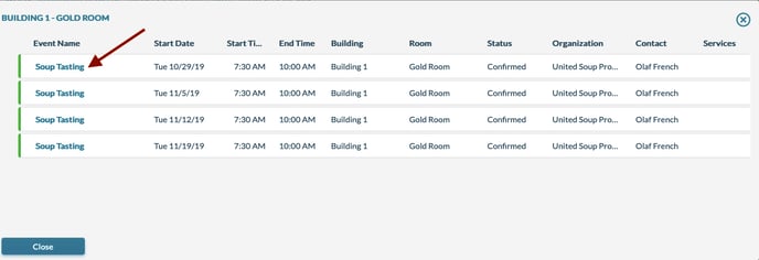 New Event Bookings in Conflict with arrow