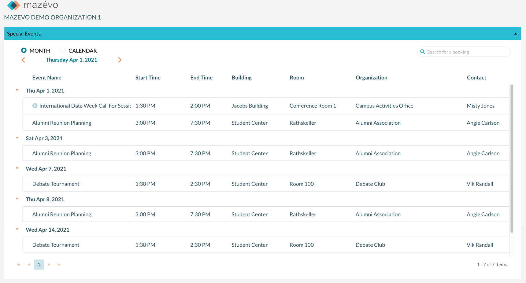 Overview of the Public Calendar