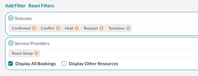 Raily Ops report for Room setups but show all bookings