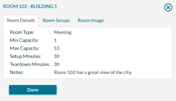 Room Info popup 1