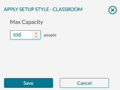 Room Setup 5 - enter capacity