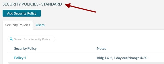 Security Policies - Standard-1