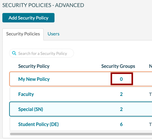 Security Policies - adding security groups to a policy