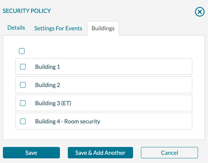 Security Policy - Standard - New - Buildings