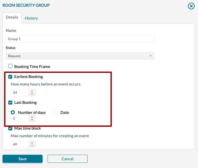 Security Policy - advanced - date restrictions