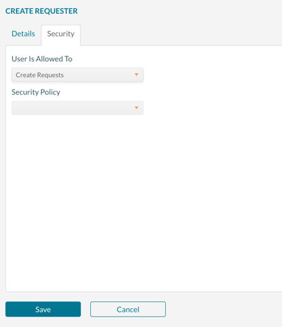 Setting the type or requester account to  be created
