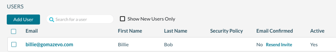 Users Page with Show New Users Checkbox