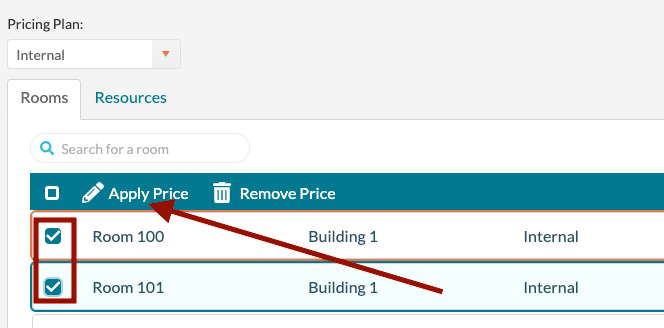 manage pricing - select resouces