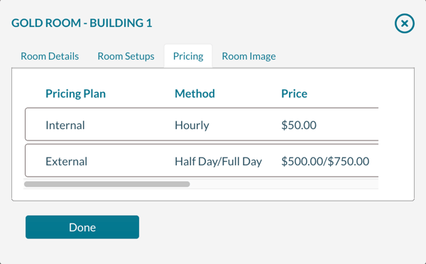 Pricing on room info pop-up 2025