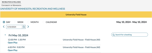 UMN Recwell public calendar 1