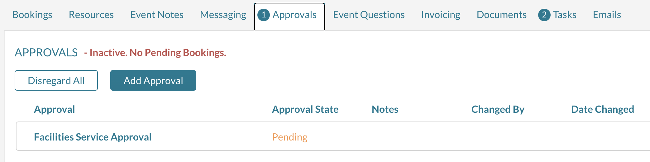mazevo screenshot of inactive approvals