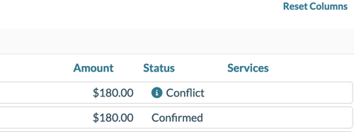conflict information pop up