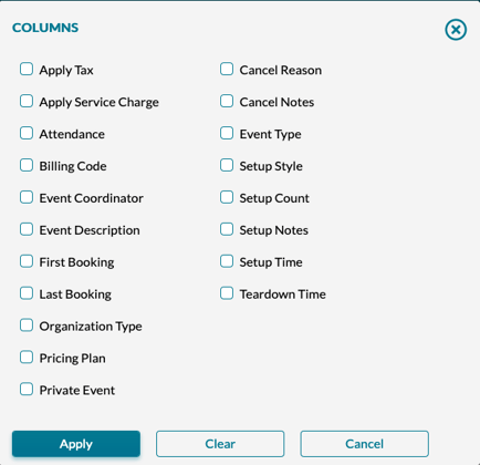 mazevo find events additional fields