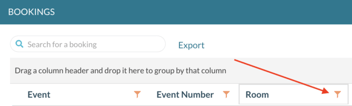 mazevo find events column filter