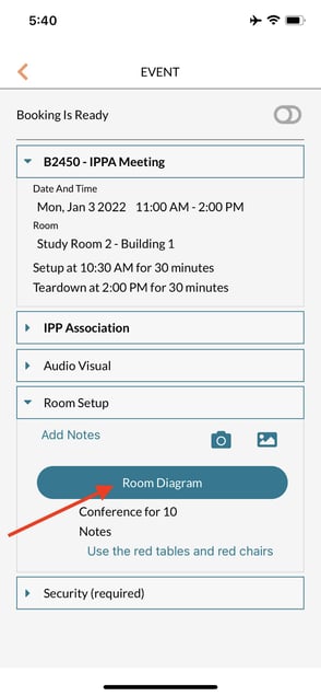 mobile room diagram button