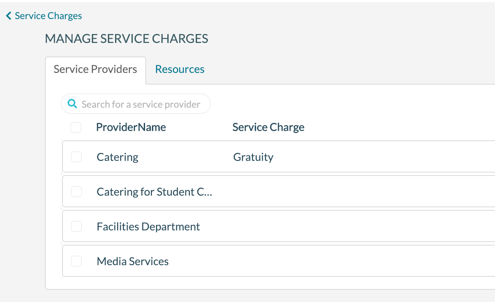 Manage Service Charges