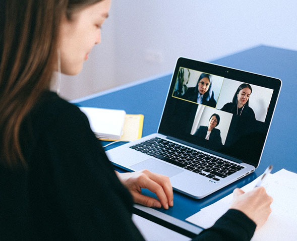 woman on zoom call
