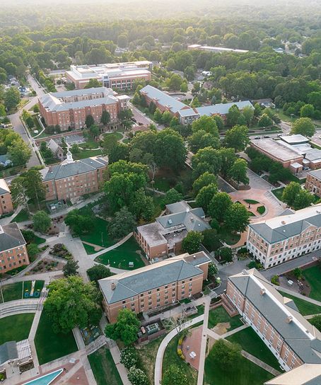 university campus aerial view
