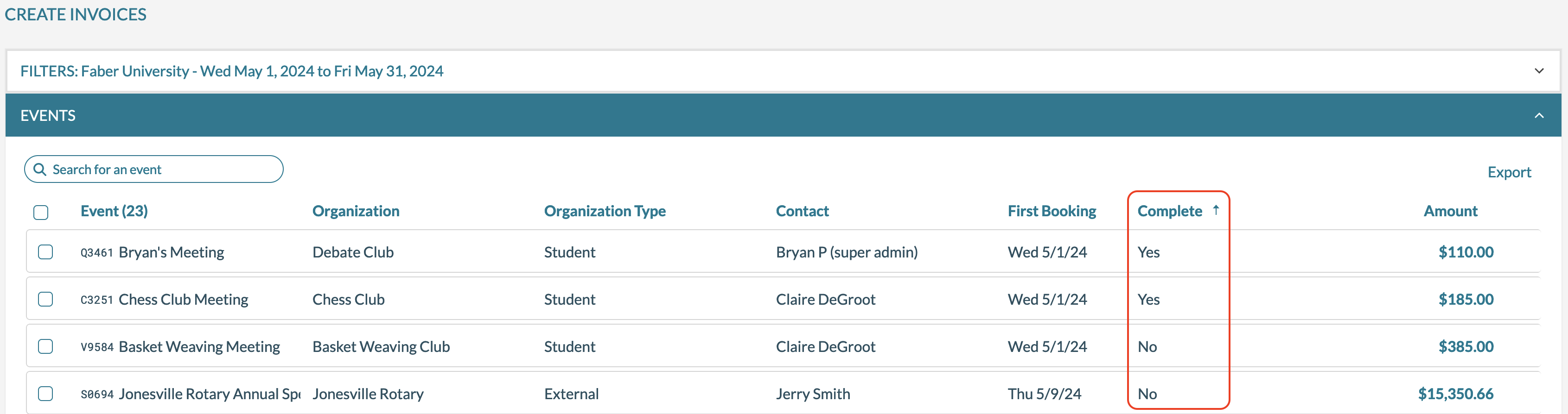 create invoice grid - complete 2024