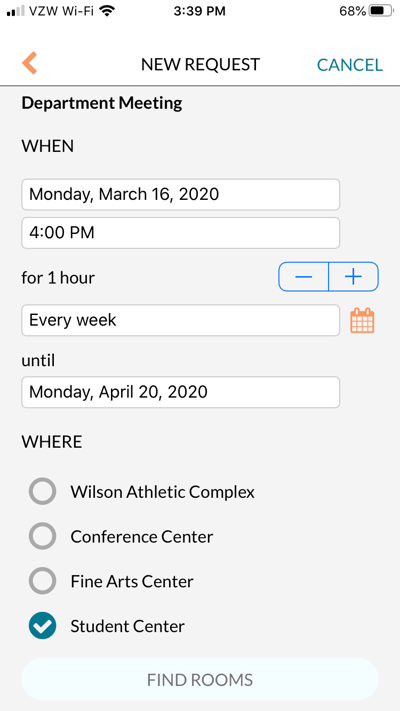 mazevo mobile enter date time and location