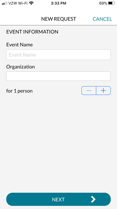 mazevo mobile enter event information