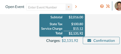 room scheduling event editor charges