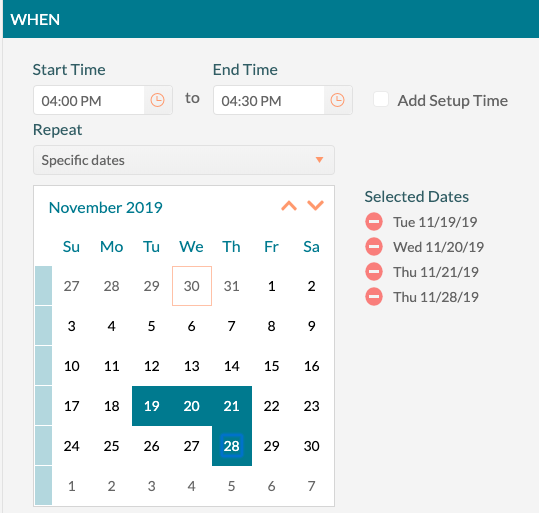 New Event Calendar Picker